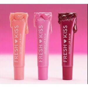 ColourPop Fresh Kiss Glossy Lip Balm Set Pink Berry Shimmer High Shine 3 Pack